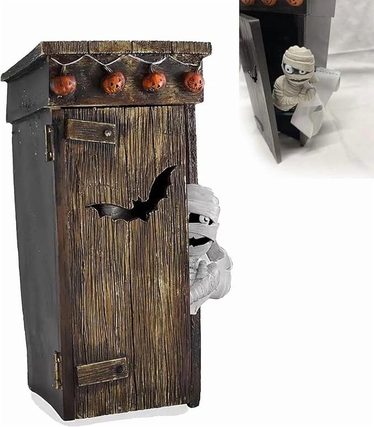 YiJuHui 2pcs Mummy Animated Decor Figurine, Halloween Props, Outhouse Mummy Statue, Halloween Decoration for Bathrooms Restaurant Hotel