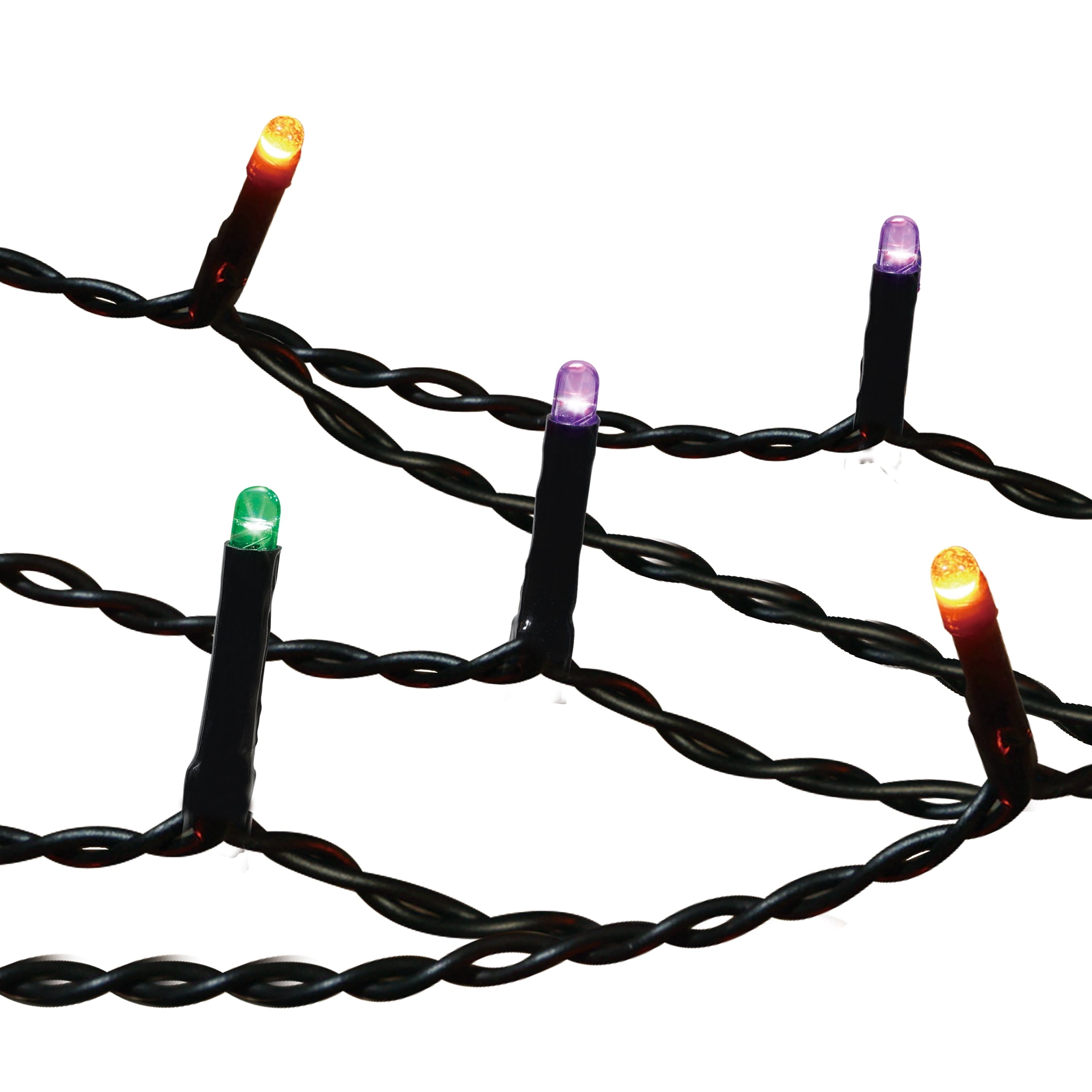 Indoor/Outdoor 100-Count Battery-Operated LED 8-Function Micro String Lights, Orange, 33', Halloween by Way To Celebrate