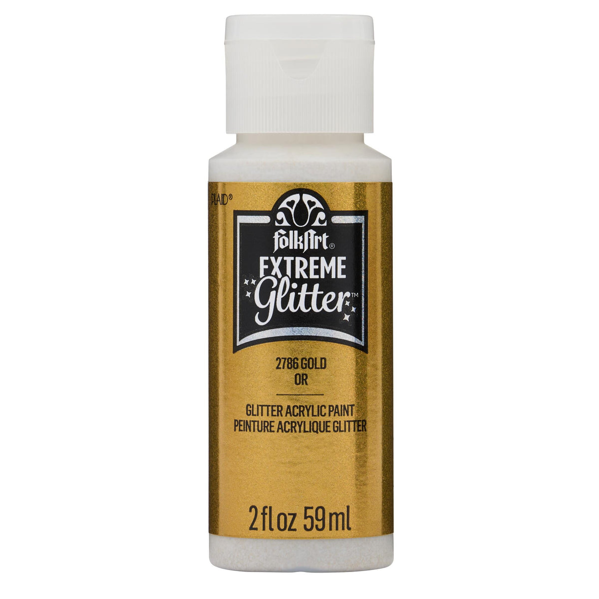 FolkArt Extreme Glitter Acrylic Craft Paint, Glitter Finish, Hologram, 2 fl oz