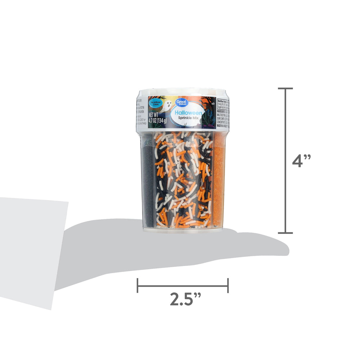 Great Value Halloween 4-Cell Decorating Sprinkle Mix, 4.7 oz