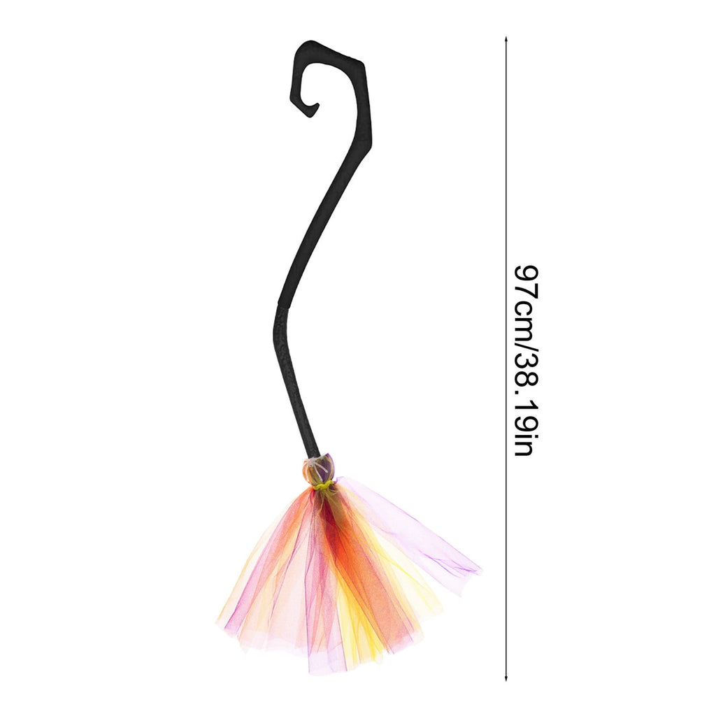 Halloween Decoration Indoor, 5.5 Ft Giant Light-Up Witches Broom, Rustic Halloween Decor for Porch, Yard, Front Door