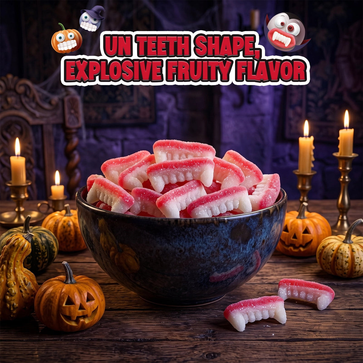 AMOS Cotton Candy Halloween Pizza, Eyeballs Candy for Party, Gluten-Free, 6 Count, 6.35 oz