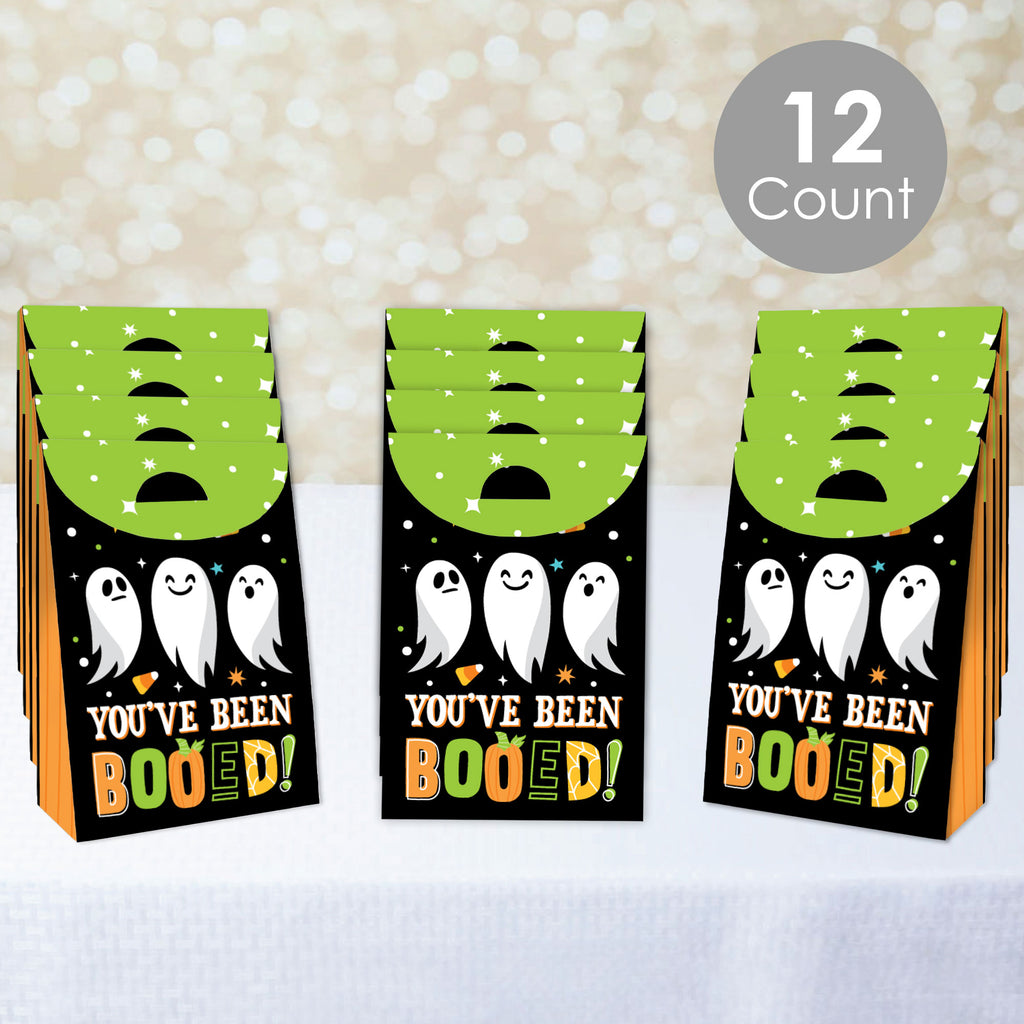 Big Dot of Happiness You've Been Booed - Ghost Halloween Gift Favor Bags - Party Goodie Boxes - Set of 12