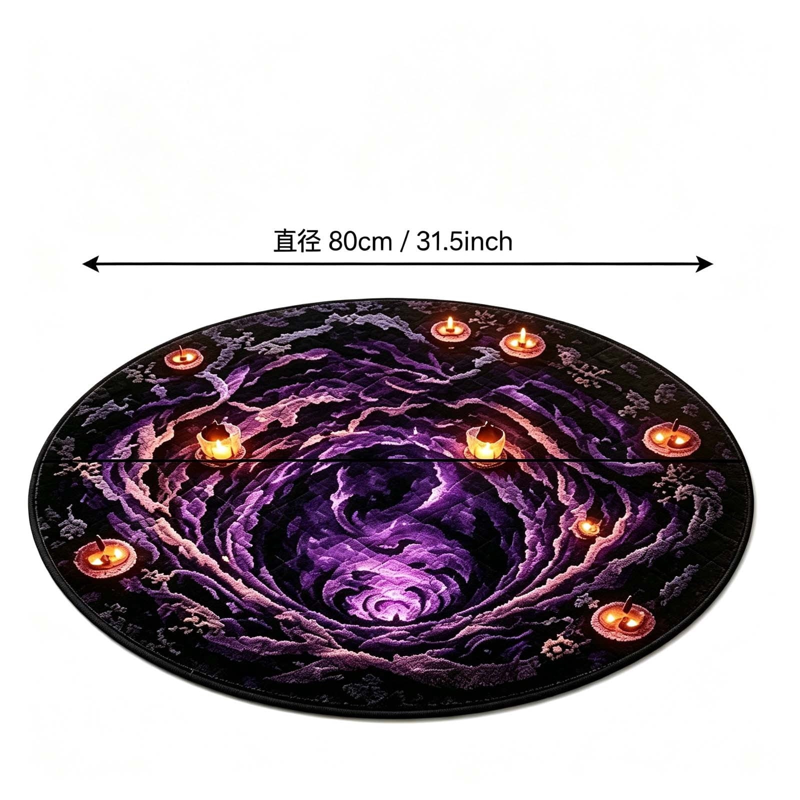 3D Halloween Round Rug, Illusion Halloween Round Mat, Funny Rug with Non-Slip Soft Visual Effect Door Mat for Living Room Indoor Decor