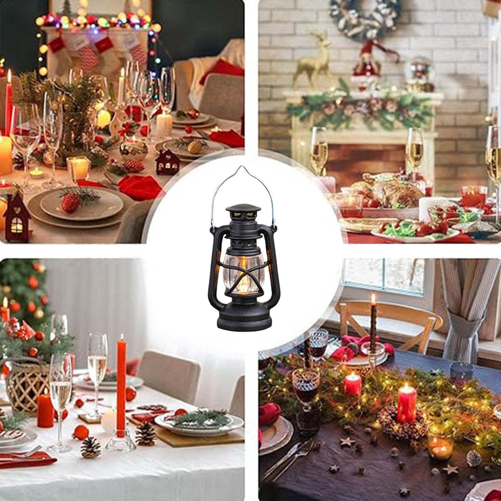 Djiypn Mini Lanterns 2Pack LED Small Lanterns Decorative Indoor Outdoor Hanging Lantern Decorative Candle Light Farmhouse Decor for Weddings Western Camping Party Halloween Christmas Decorations