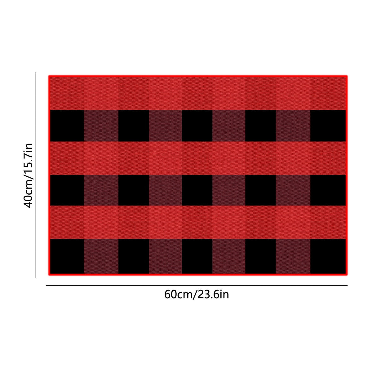 Orange Plaid Fall Outdoor Mat, Hand-Woven Porch Rug for Thanksgiving Halloween Door Decor