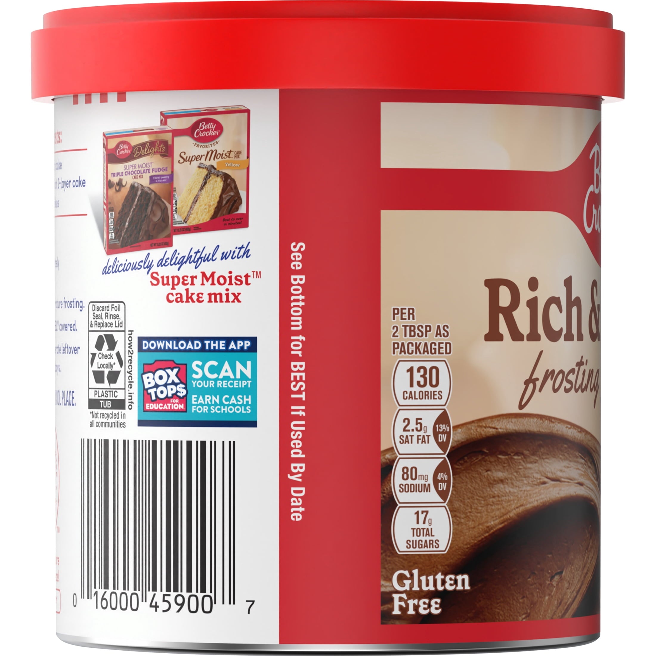 Betty Crocker Rich and Creamy Milk Chocolate Frosting, Gluten Free, 16 oz