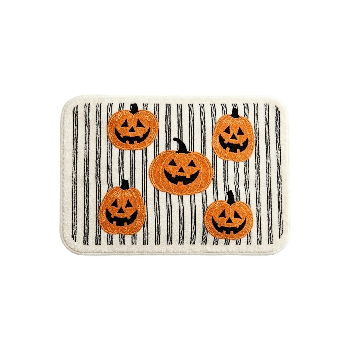 PYURTEP Halloween Door Mat Pumpkin Bat Pattern Entryway Doormats Non-Slip Indoor Outdoor Welcome Mat for Halloween Decor
