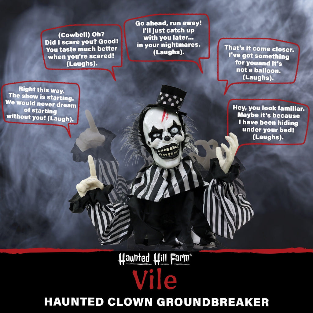 Haunted Hill Farm 1.8 ft Groundbreaker Clown-Vile, Halloween Decoration, Multi-Color, HHFJCLOWN-2LSA