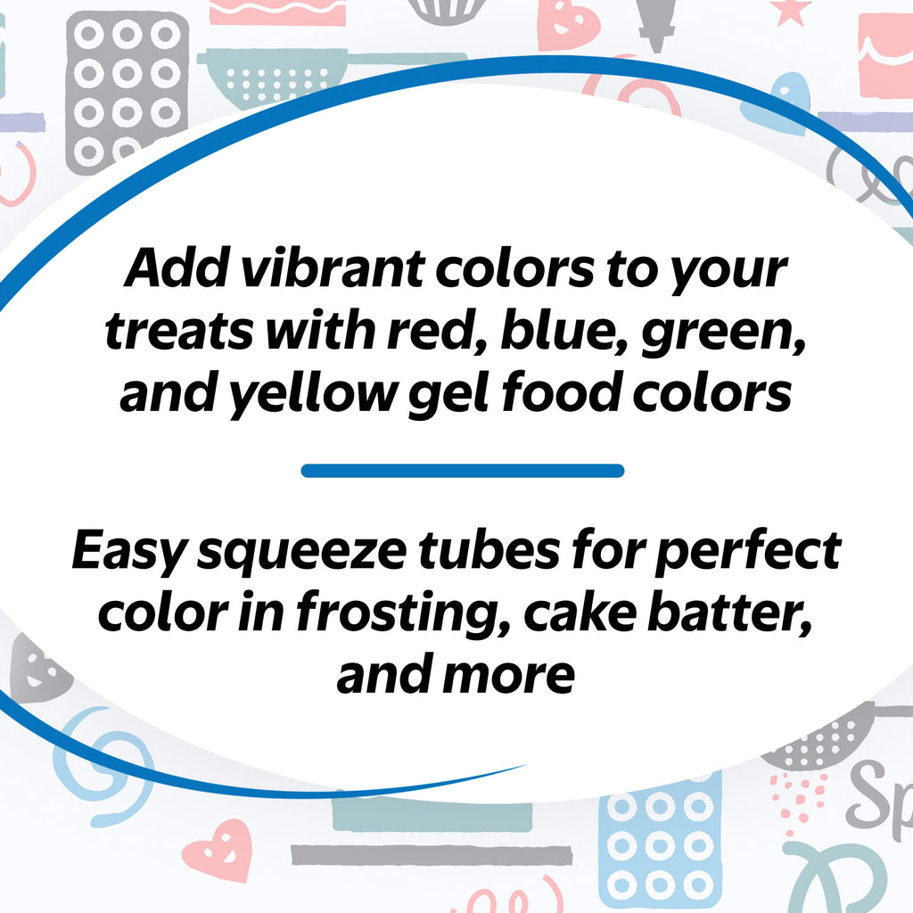 Great Value Gel Food Colors, Classic Colors, 2.7 oz