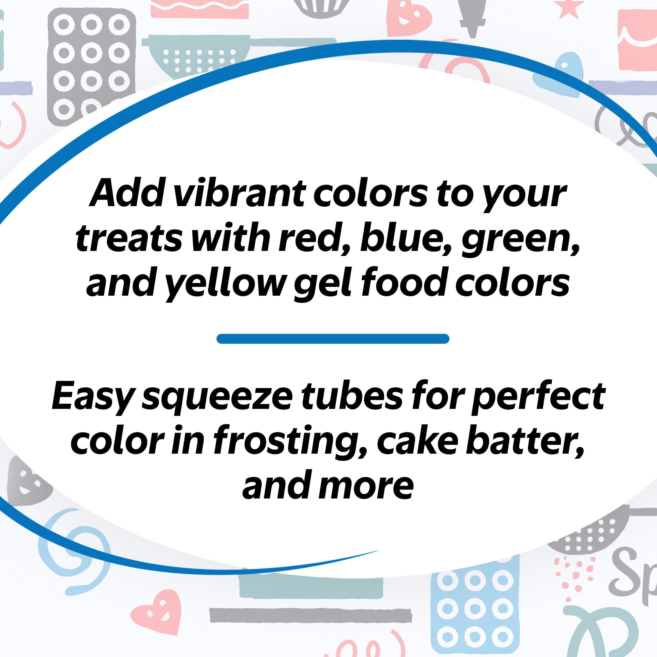 Great Value Gel Food Colors, Classic Colors, 2.7 oz