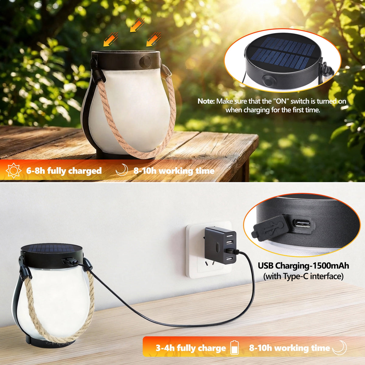 Ceevoo 2 Pack Solar Lanterns Outdoor, Flikering Flame Solar Hanging Lantern Lights Waterproof for Garden Patio Yard Halloween Decorations