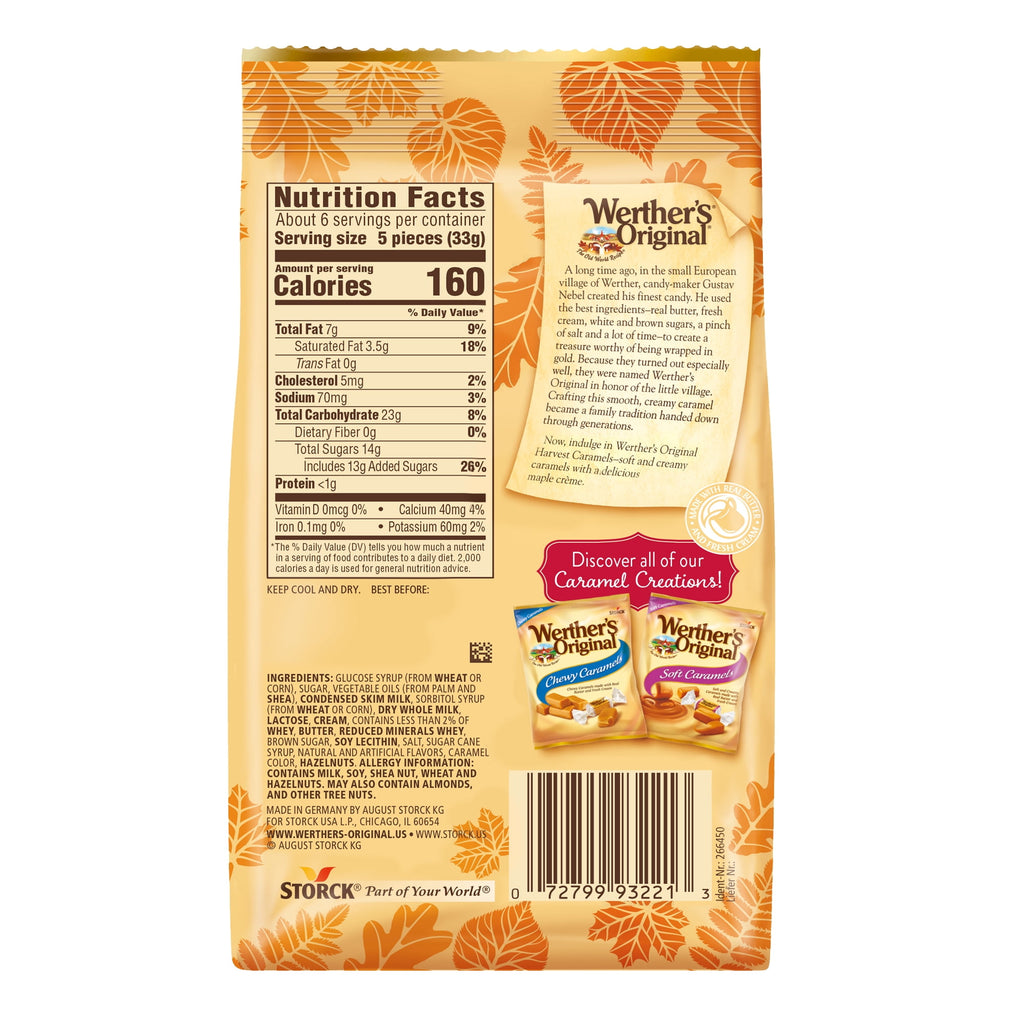 Werther's Original Harvest Maple Crème Soft Caramel Candy, 7.4 oz