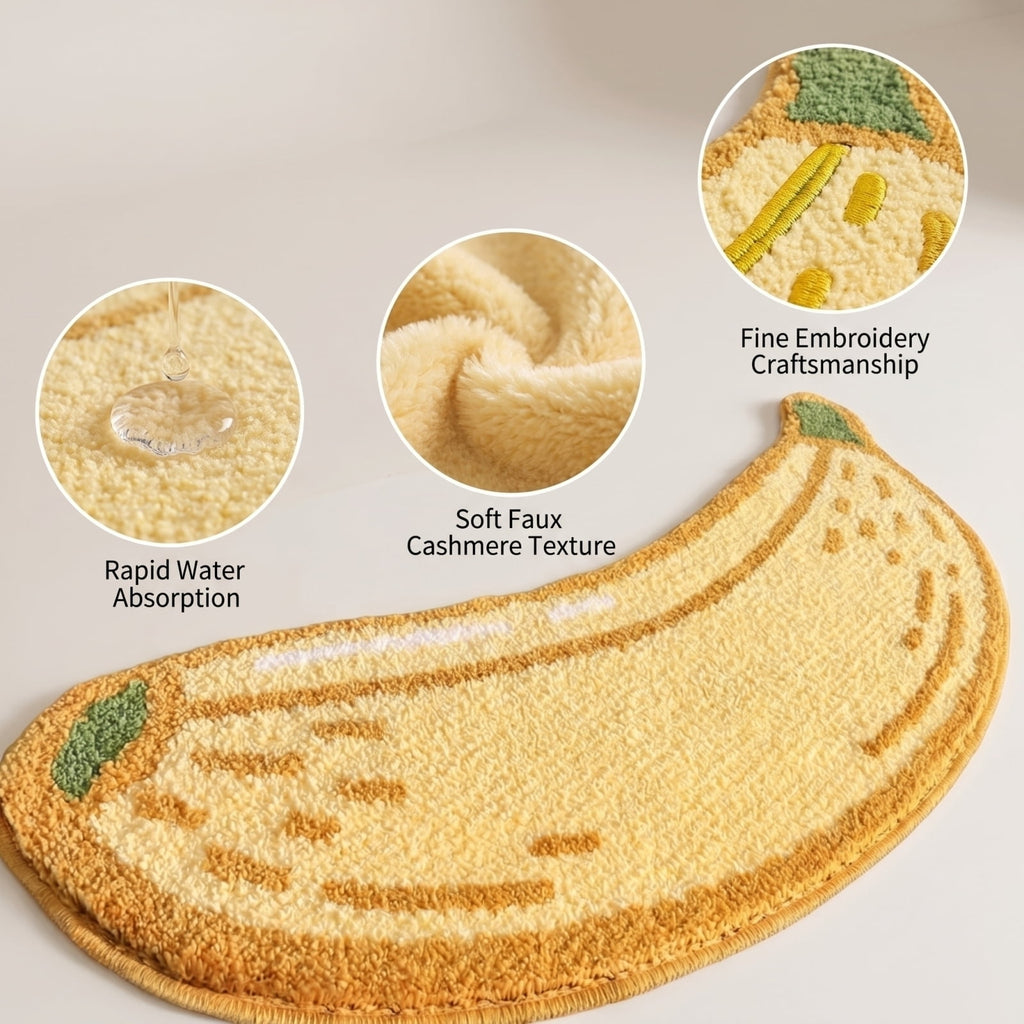 Cute Monstera Bathroom Rugs with Green Leaf Plant, Soft, Fluffy, Plush, Absorbent, Quick Dry, Non Slip, Machine Washable for Shower Floor, Bathroom, Bedroom,Home Decor and Accessories 24x16 Inches