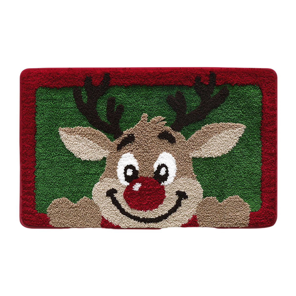 Mats Savings YZEGDCH Christmas Reindeer Rugs- Green Rugs for Living Room Christmas Doormat Indoor Outdoor Entrance Floor Rug Non Slip Winter Christmas Decor Rubber Welcome Mats