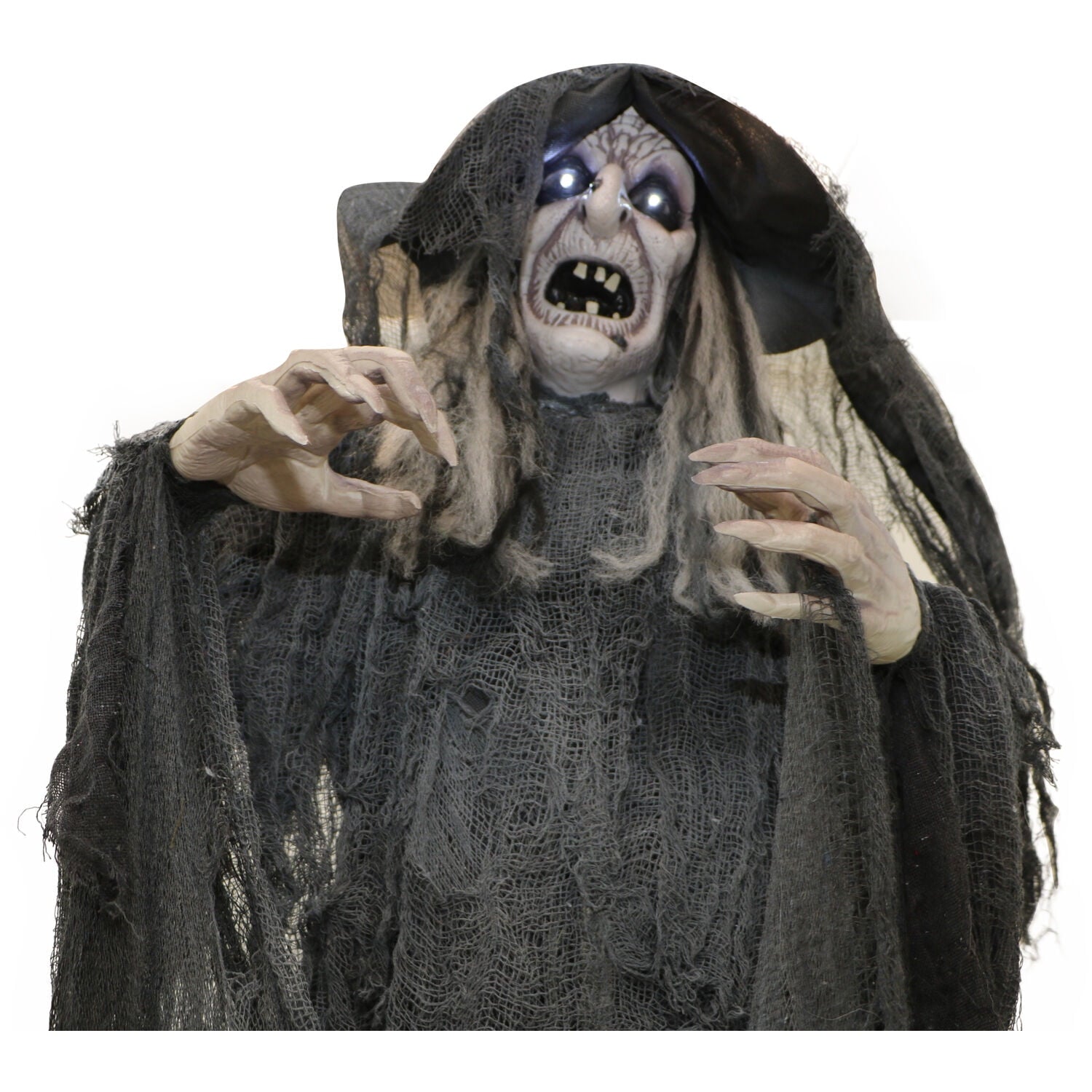 Haunted Hill Farm 5.75 ft Animatronic Witch Indoor/Covered Outdoor Halloween Decoration, HHWITCH-20FLSA
