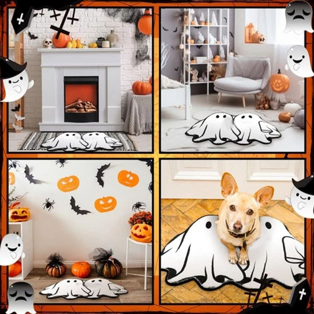 Halloween Bathroom Rugs，Farmhouse Halloween Rugs for Bathroom Decorations for The Home，Pumpkin Bath Mats，Holiday Cute Pumpkin Decor Non - Slip 15.7*23.6Inches