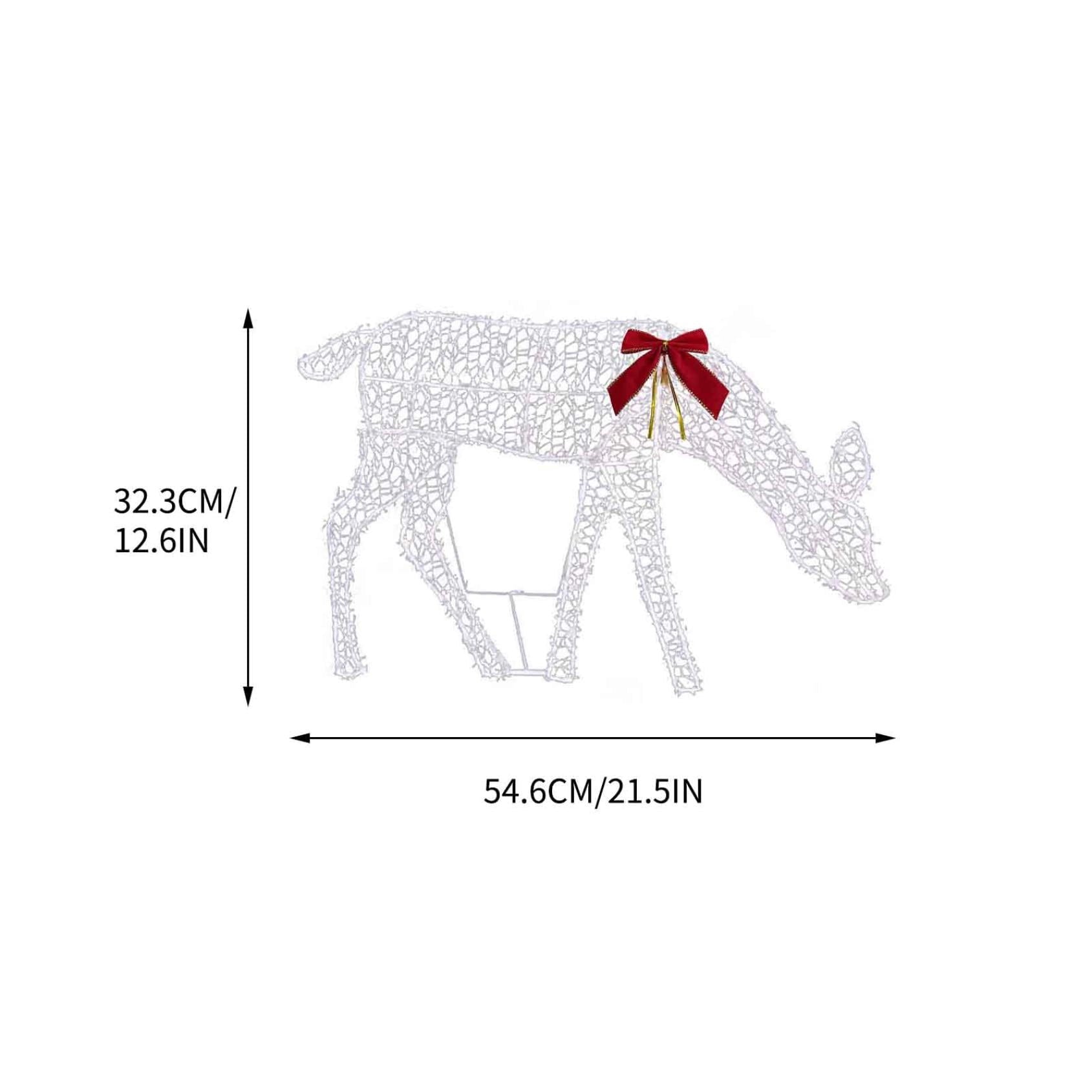 Holloyiver Light up Christmas Reindeer Family, 2D Lighted Reindeer Holiday Decoration, Outdoor Lighted Deer Decorations for Indoor Outdoor Christmas Yard Lawn Art (Mom)