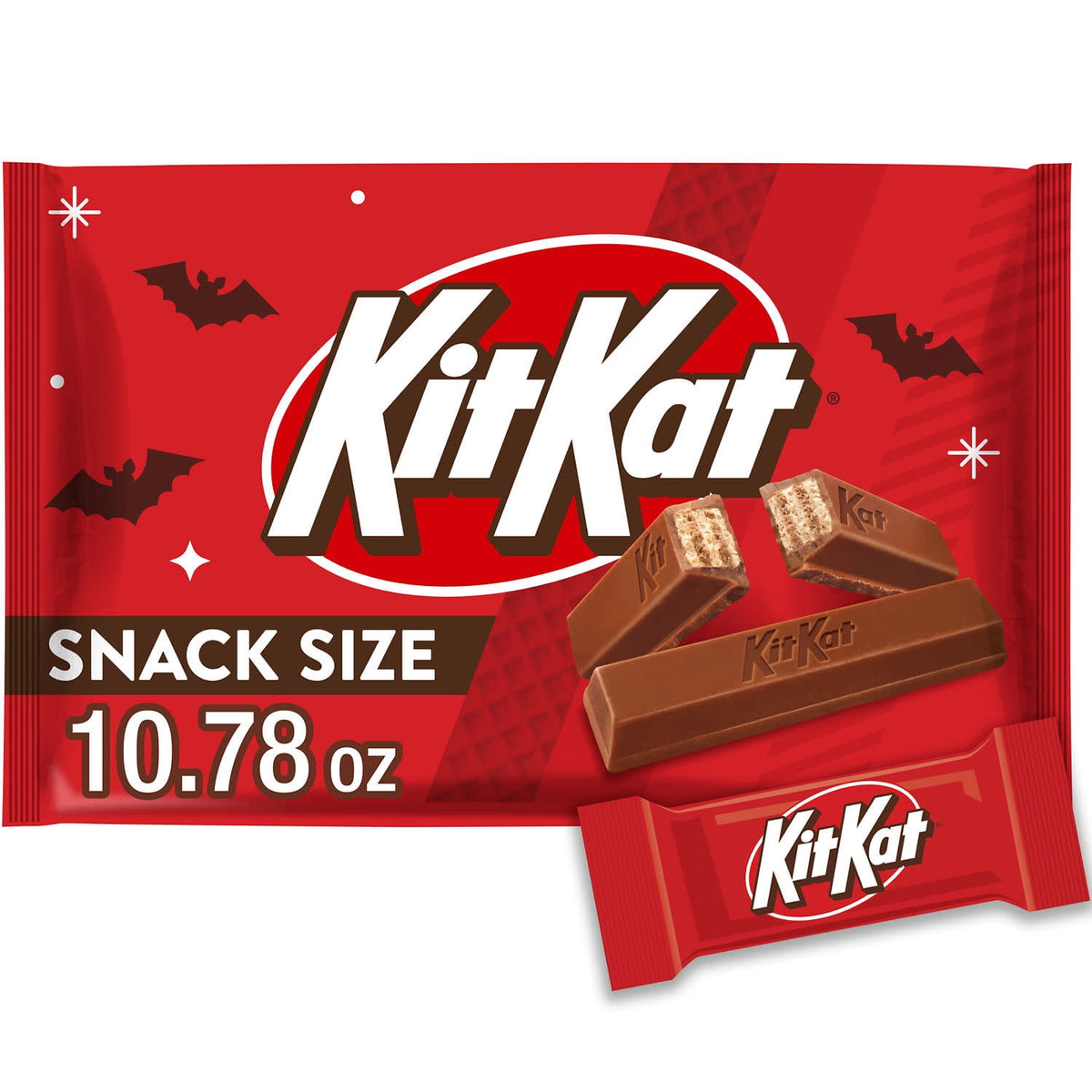 (2 pack) Kit Kat Milk Chocolate Wafer Snack Size, Halloween Candy Bag, 10.78 oz