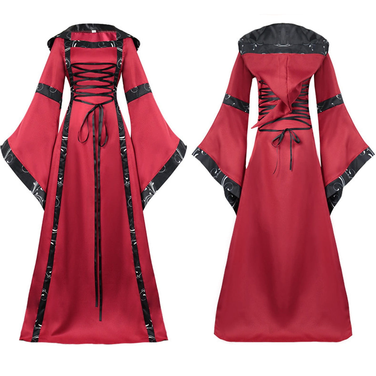 LYXSSBYX Womens Long Sleeve Dresses Clearance Renaissance Dress Medieval Costume Women Festival Costumes Midevil Gothic Gown