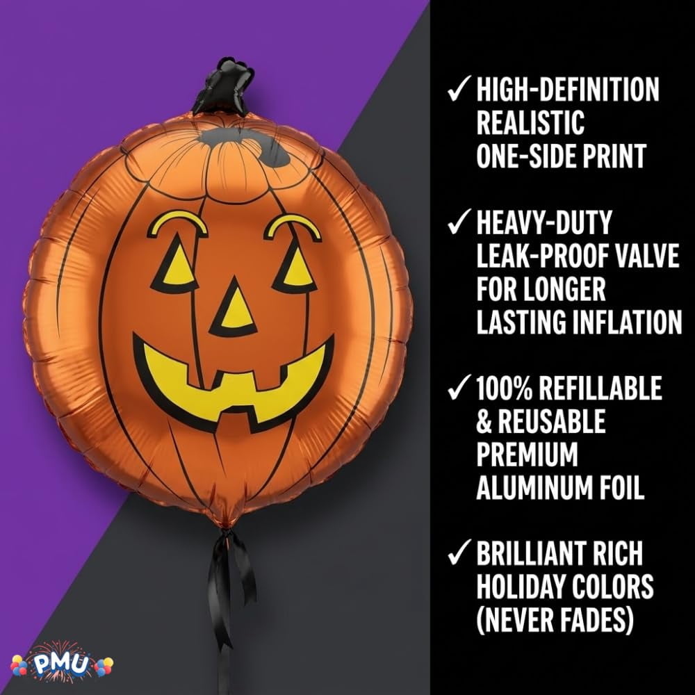 PMU Halloween Flying Ghost 24 Inch Mylar-Foil Balloon (10/pkg) Pkg/1