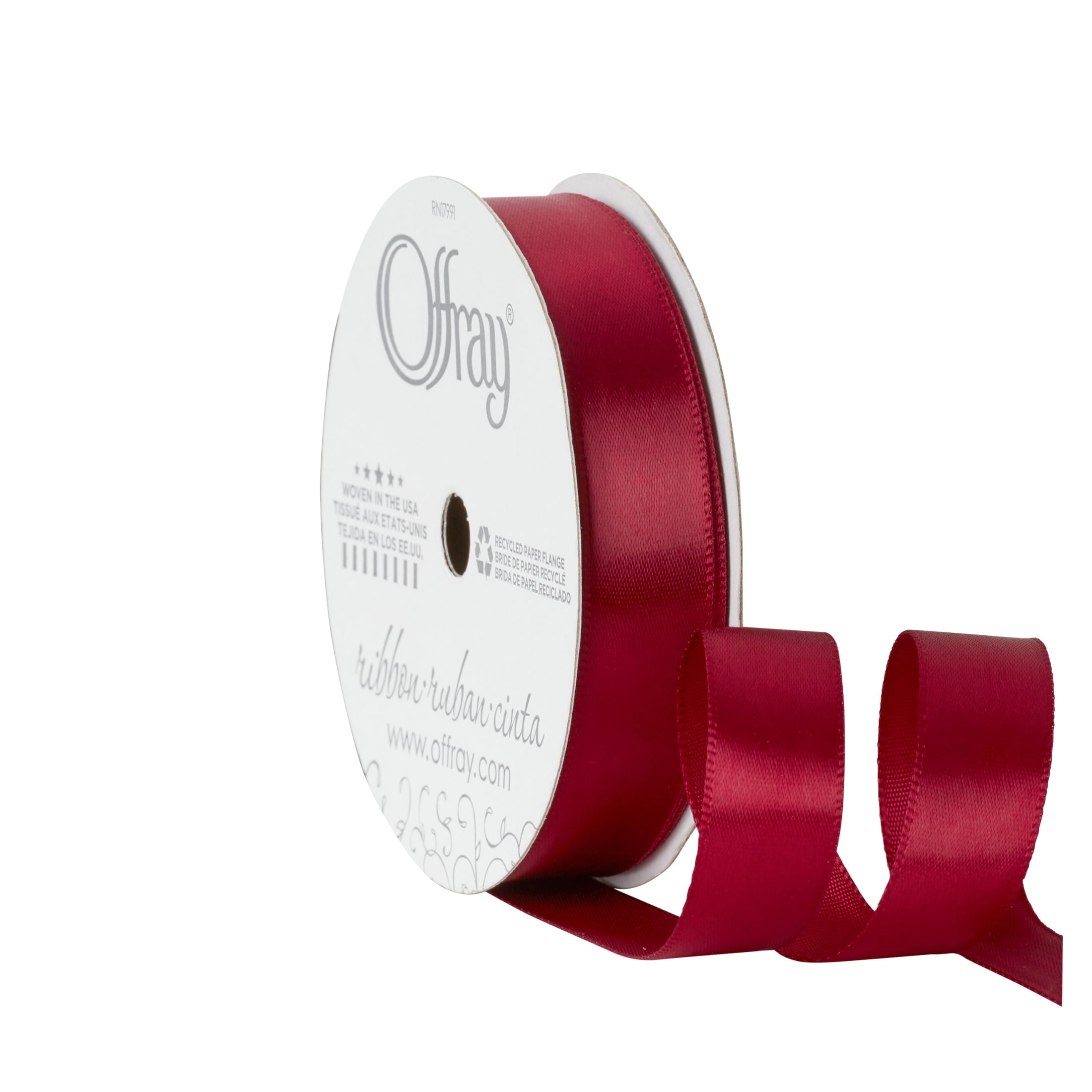 (3 pack) Offray Ribbon, Forest Green 5/8 inch Single Face Satin Polyester Ribbon, 18 feet