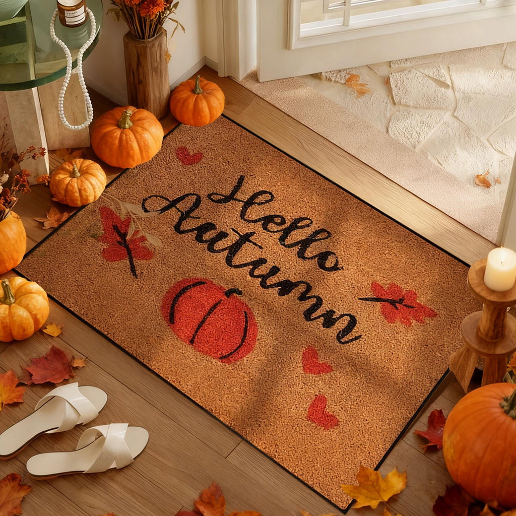 Autumn Door Mat for Entryway, 16x24 Inch, Fall-Themed Floor Doormat for Home Decor, Non-Slip Rug Mat for Living Room, Kitchen, Bedroom, Gifts for Fall Lovers (E)