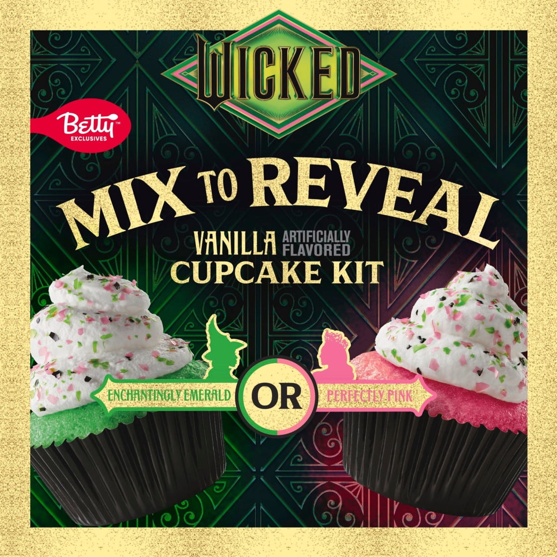Betty Crocker Wicked For Good Vanilla Cupcake Kit, Color Changing, 12 Cupcakes, 11.4 oz