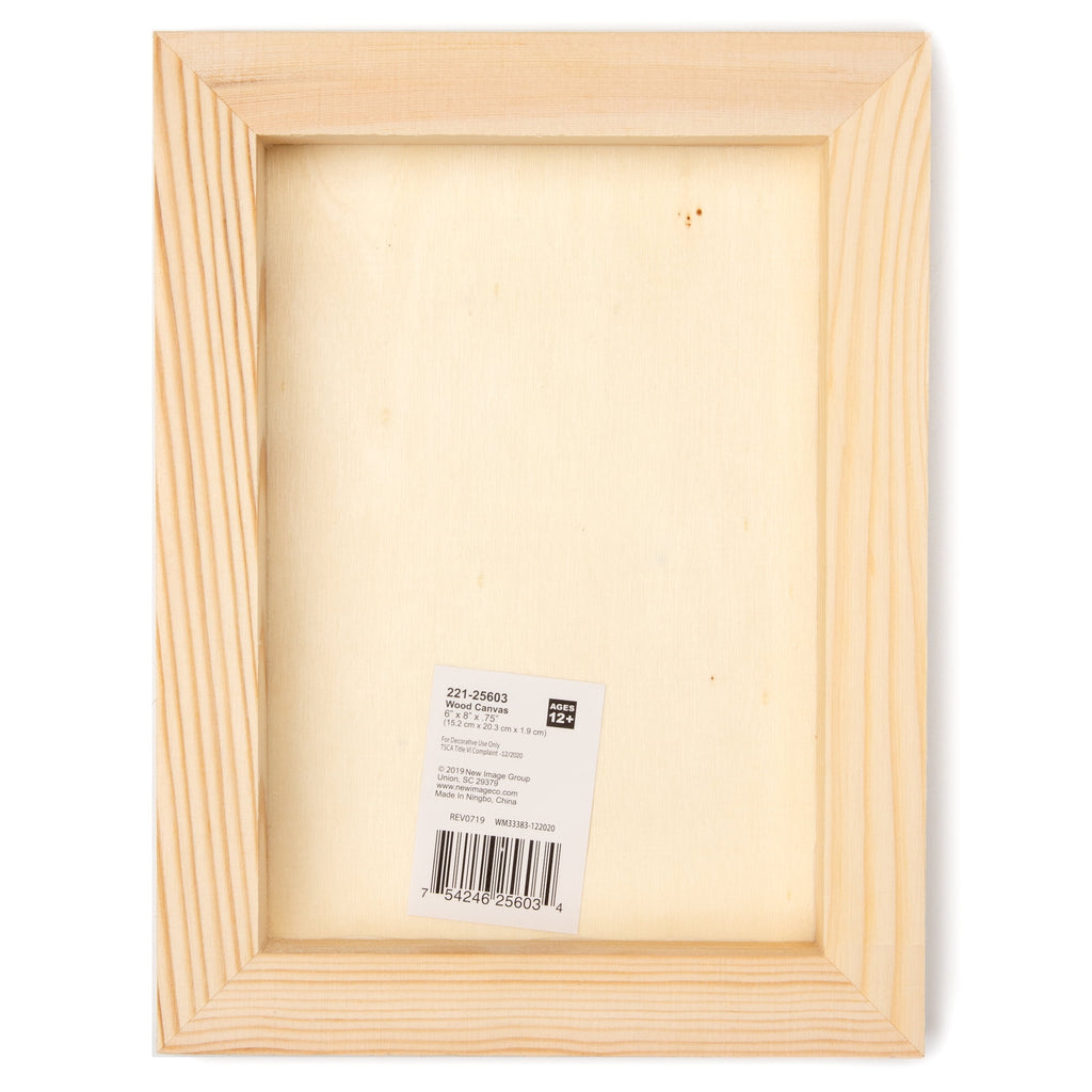 (3 pack) Cousin DIY Rustic Unfinished Natural Wood Rectangle Canvas 6" x 8" x .75"