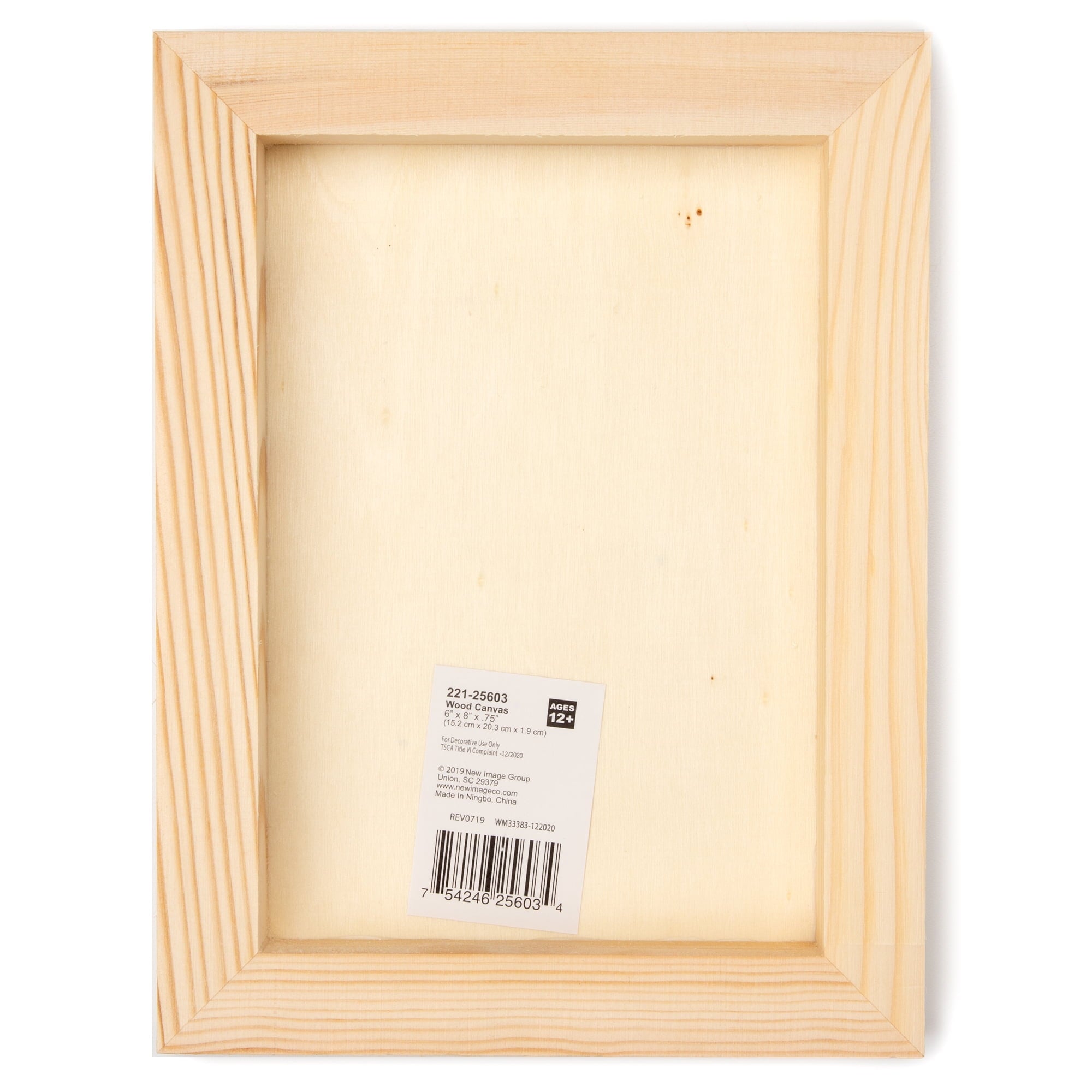 (3 pack) Cousin DIY Rustic Unfinished Natural Wood Rectangle Canvas 6" x 8" x .75"