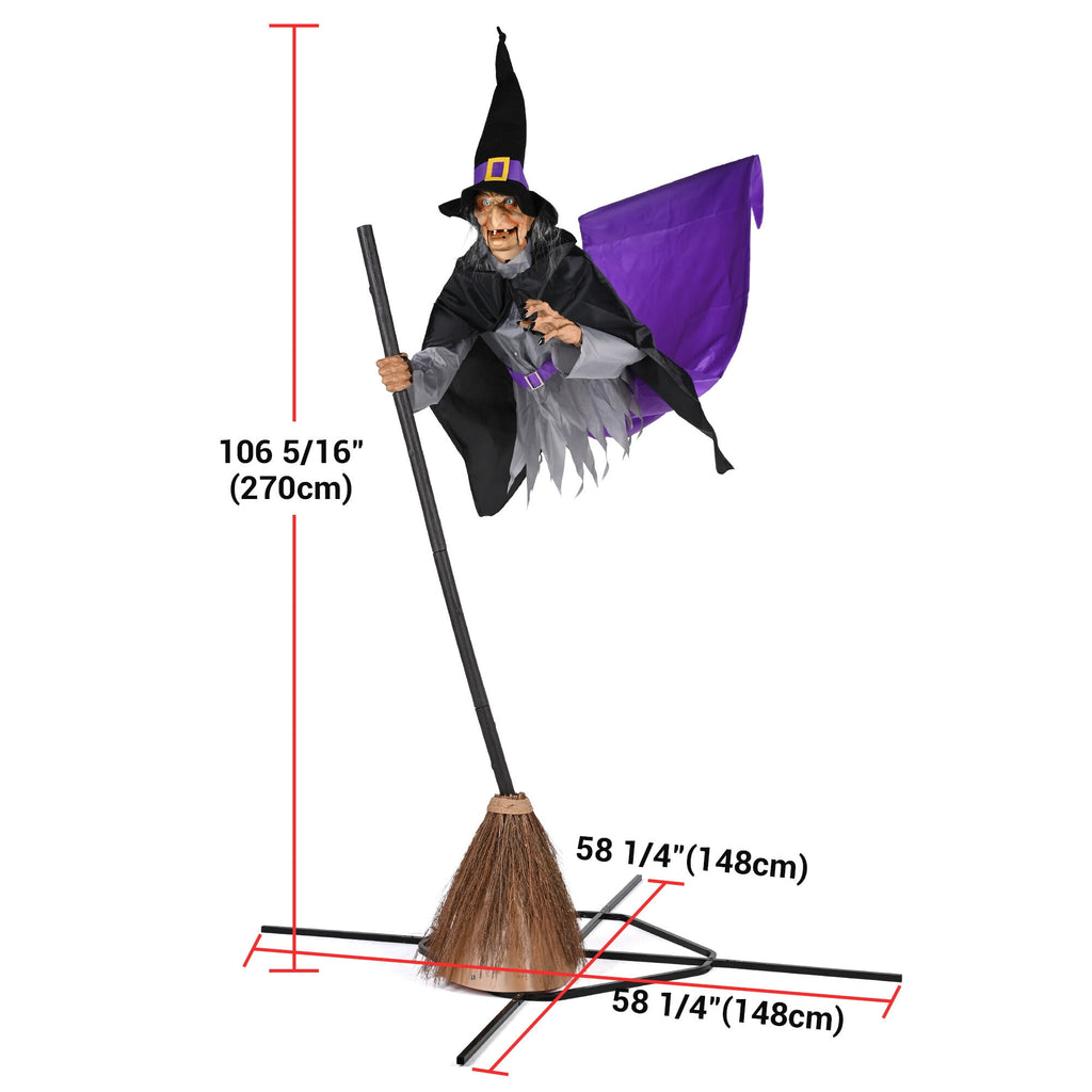 Yescom 9ft Flying Witch with Vulture & Owl Skeleton Halloween Outdoor Décor 2026