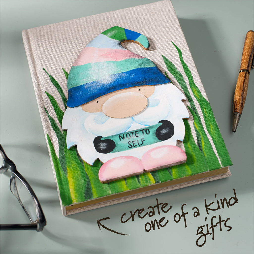 (2 pack) Plaid Surfaces Layered Wood Shape, Gnome