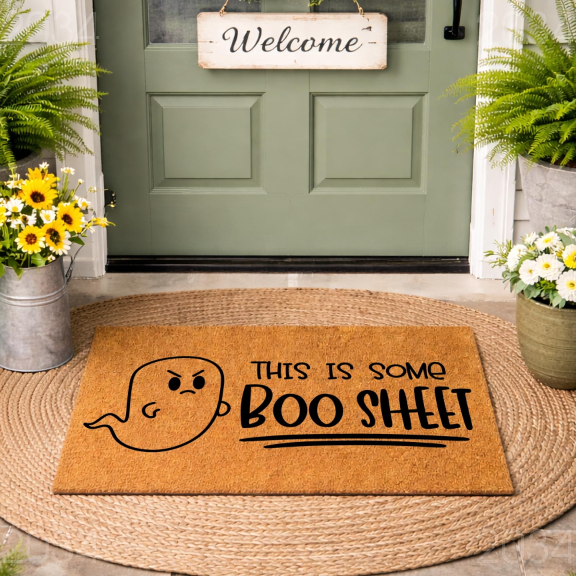 This is Some Boo Sheet Door Mat | Funny Ghost Doormat | Welcome Mat | Halloween Decor | Door Mat | Home Doormat | Halloween Welcome Mat