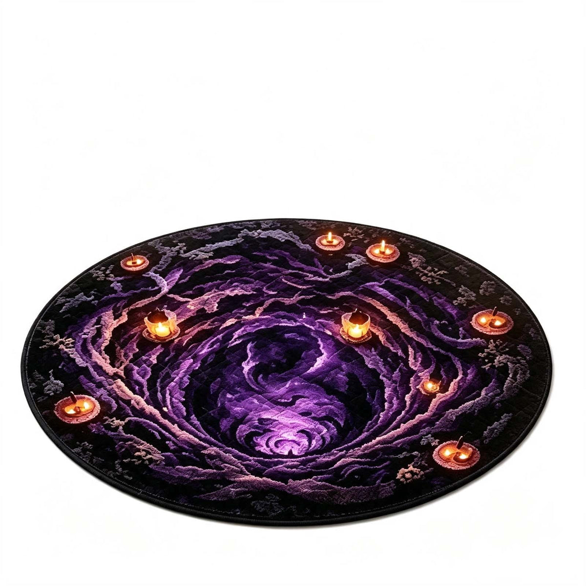 3D Halloween Round Rug, Illusion Halloween Round Mat, Funny Rug with Non-Slip Soft Visual Effect Door Mat for Living Room Indoor Decor