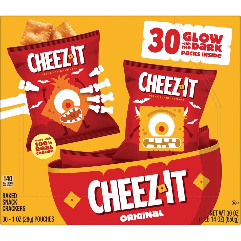 Cheez-It Original Halloween Cheese Crackers, Trick-or-Treat Snacks, 30 Count