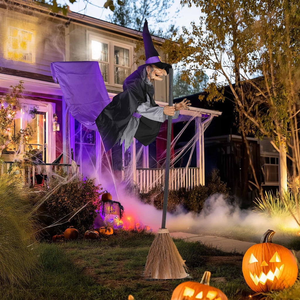 Yescom 9ft Flying Witch with Vulture & Owl Skeleton Halloween Outdoor Décor 2026