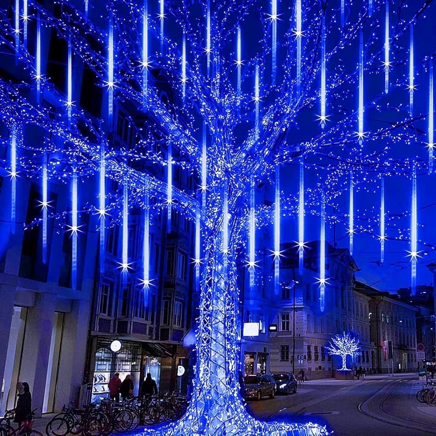Scidweet Christmas String Lights, 20 inch 10 Tubes 540 LED Icicle Twinkle Meteor Shower Lights Outdoor for Christmas Halloween Holiday Party Home Decor, White