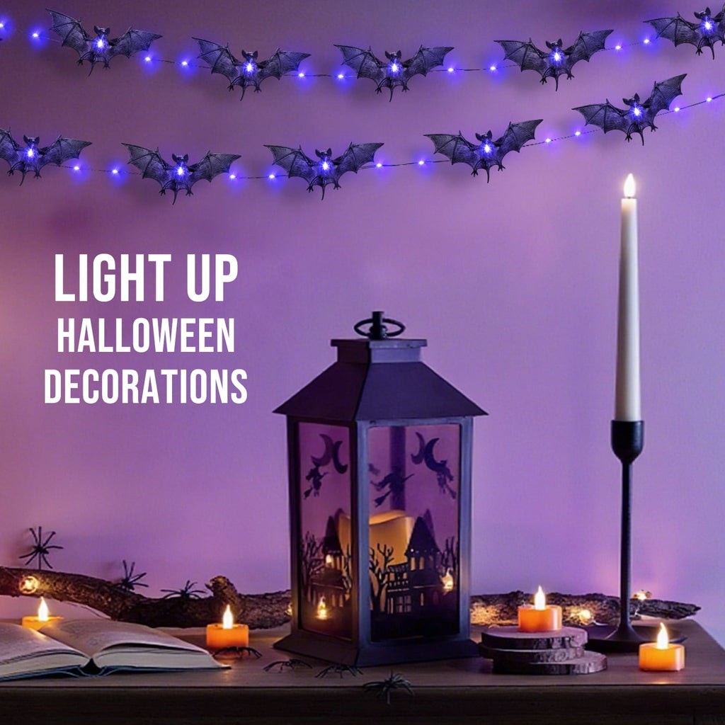 Ayieyill Bats Halloween Lights, 9.8FT 30 LED Halloween String Lights for Indoor Outdoor Halloween Decorations and Halloween Decor