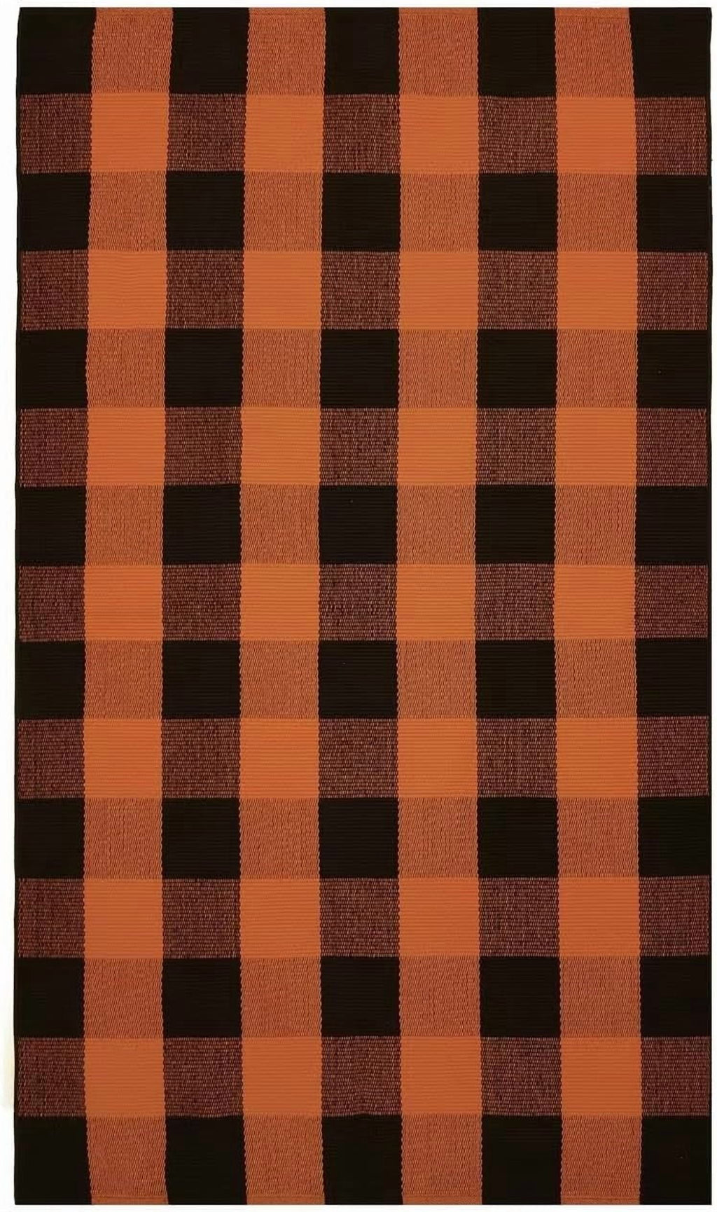 HearthHarmony Buffalo Plaid Area Rugs 2x3 Ft Brown and Black Checkered Rugs Washable Front Door Mat Hand Woven Cotton Outdoor Small Rug for Front Porch Kitchen Entryway Patio Bathroom