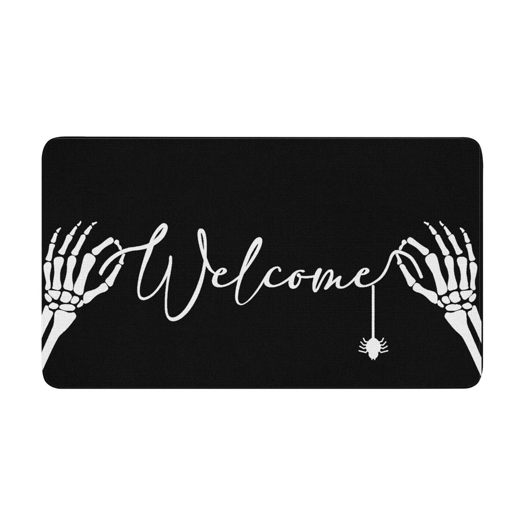 Halloween Welcome Doormat, Indoor Outdoor Entrance Floor Mat, Trick or Treat Decorations Doormat, Non Slip Halloween Decor Funny Mats