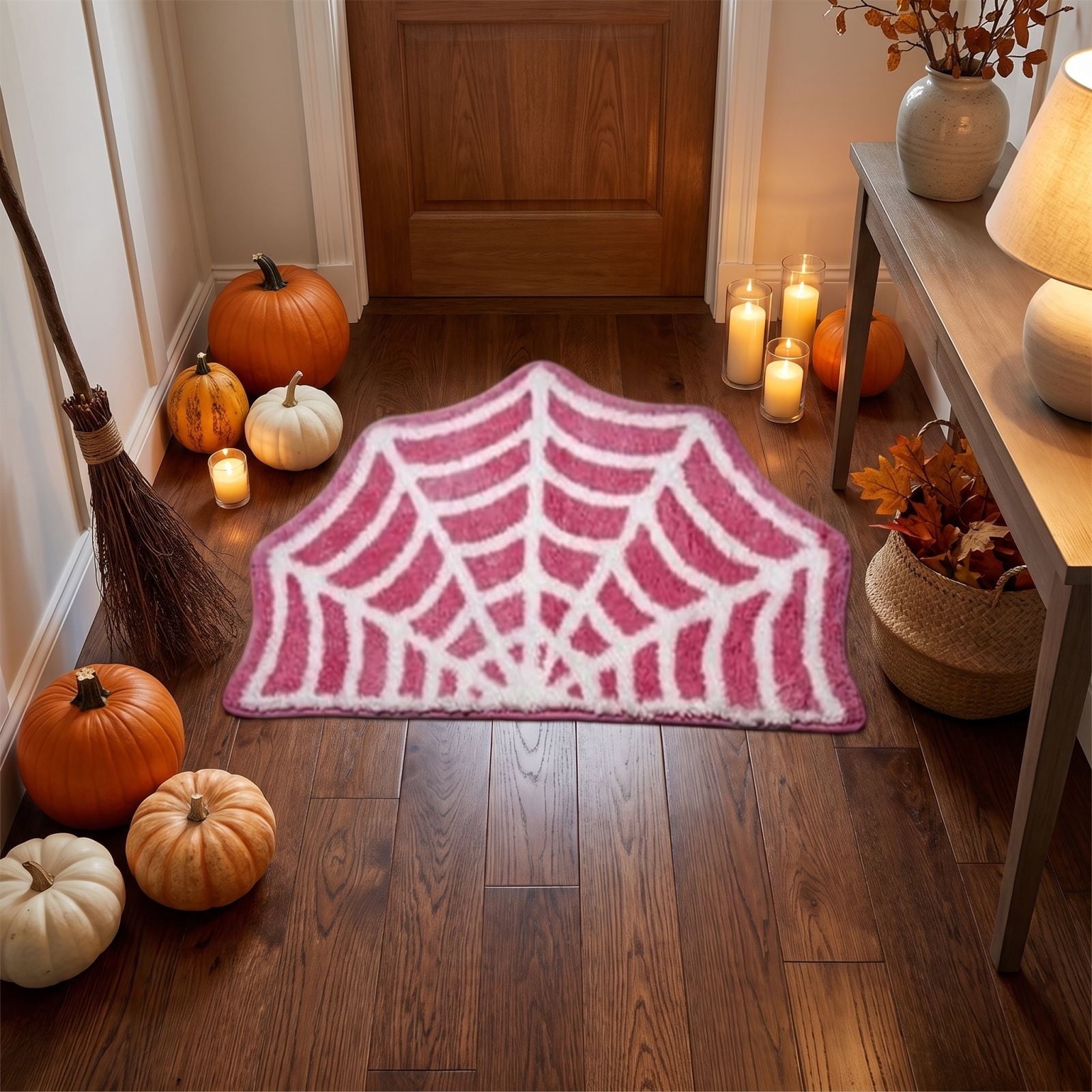 Yhmxh Halloween Bathroom Rugs, Halloween Pumpkin Bath Mats, Farmhouse Halloween Rugs for Bathroom Decorations for The Home, Holiday Cute Pumpkin Decor Non-Slip 15.7x23.6 Inches