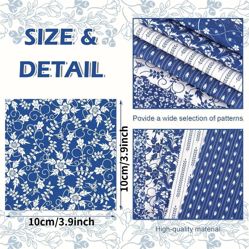 Heymaple 40Pcs Jelly Roll Fabric Strips for Quilting and Sewing, 2.6" x 20" Precut Fabric Squares for DIY Craft Handmade Accessories, Chinoiserie Series