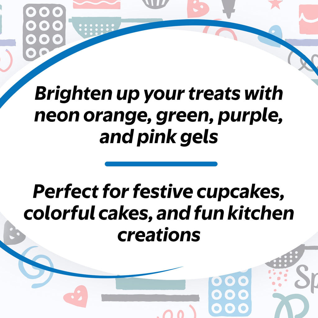 Great Value Gel Food Colors, Neon Multicolor, 2.7 oz