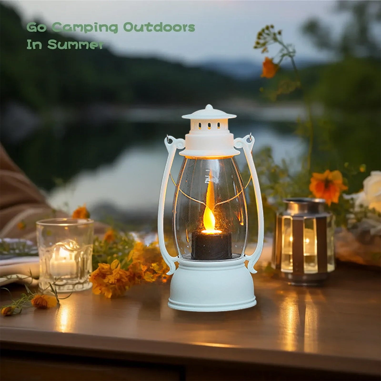 Diceymbol Vintage LED Candle Lantern Battery Operated Flickering Flame Light with Handle for Indoor/Outdoor, Old-Fashioned Colt Lamp Halloween Christmas Home Decor