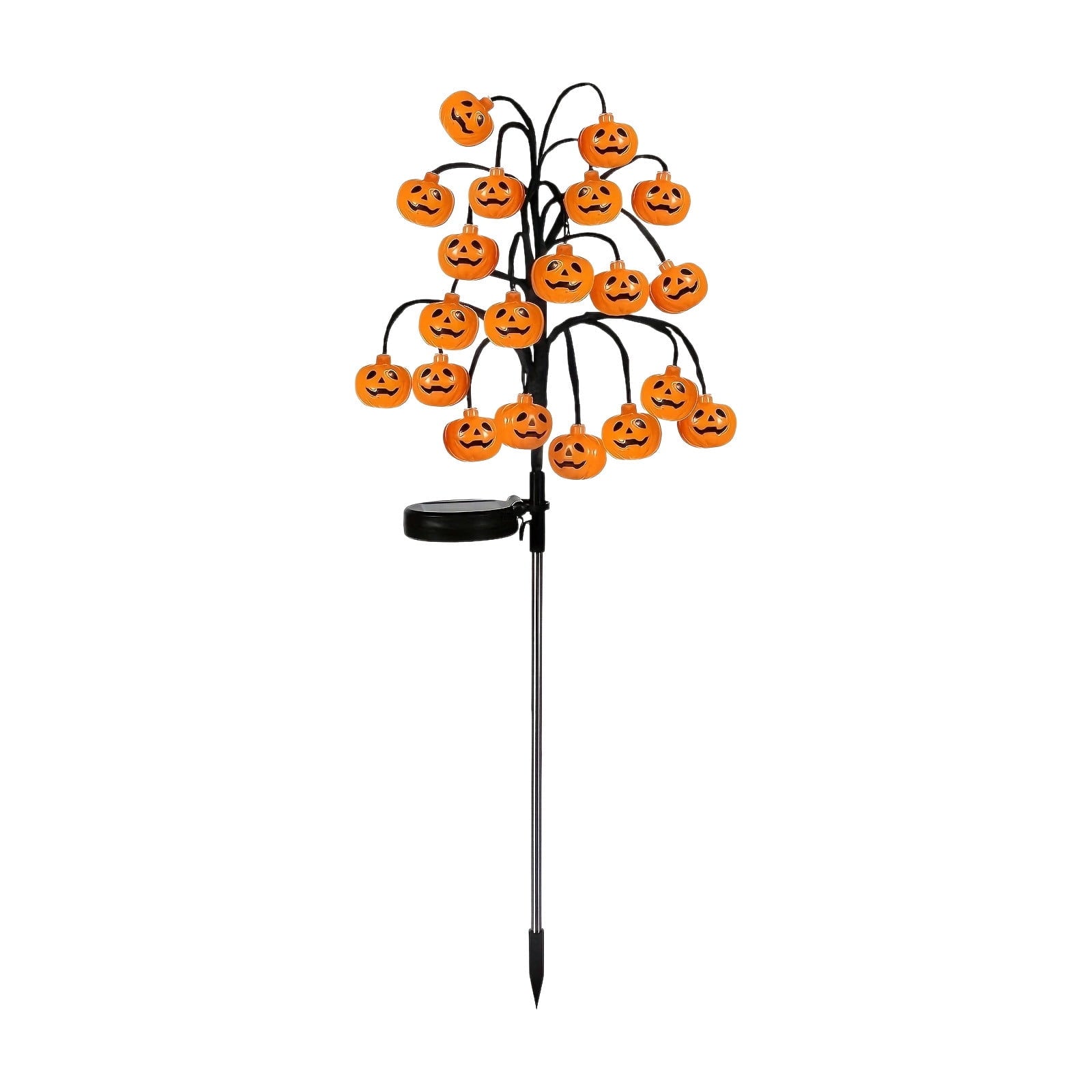 Btomtd 29.92 inch Solar Halloween Pumpkin Branch String Light 20 LED Waterproof Decorative Light for Outdoor Garden Terrace Pathway Trod Lighting Decor, Orange