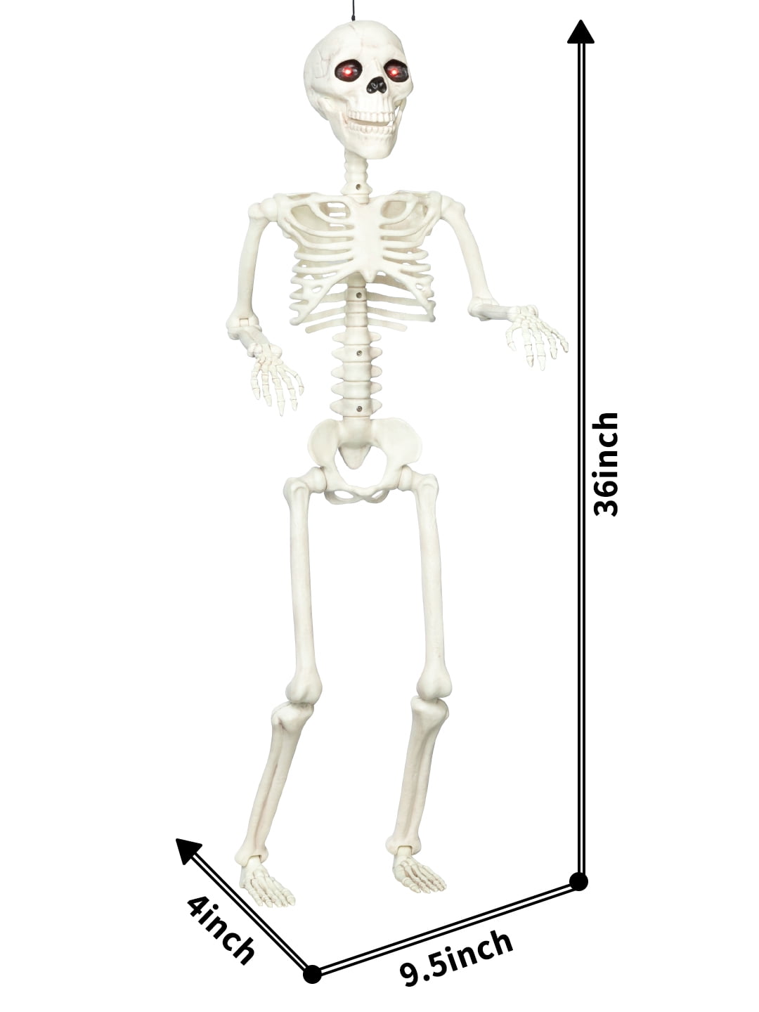 Seasons 36" Animated Posable Skeleton, Light Up Eyes and Sound with Motor Mouth, Halloween Decoration for Crazy Bonez Skeleton Line