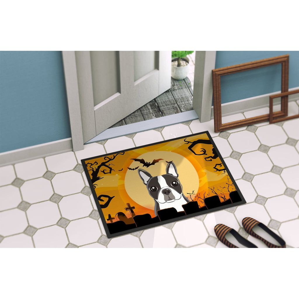 Halloween Boston Terrier Door Mat