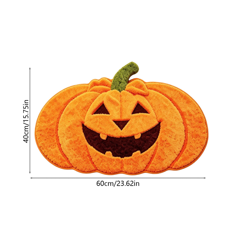 BZPIZ Halloween Cute Pumpkin Door Mat for Front Door, Doormat Outside Entrance, Halloween Decor for Porch and Entryway, Indoor & Outdoor Use Orange