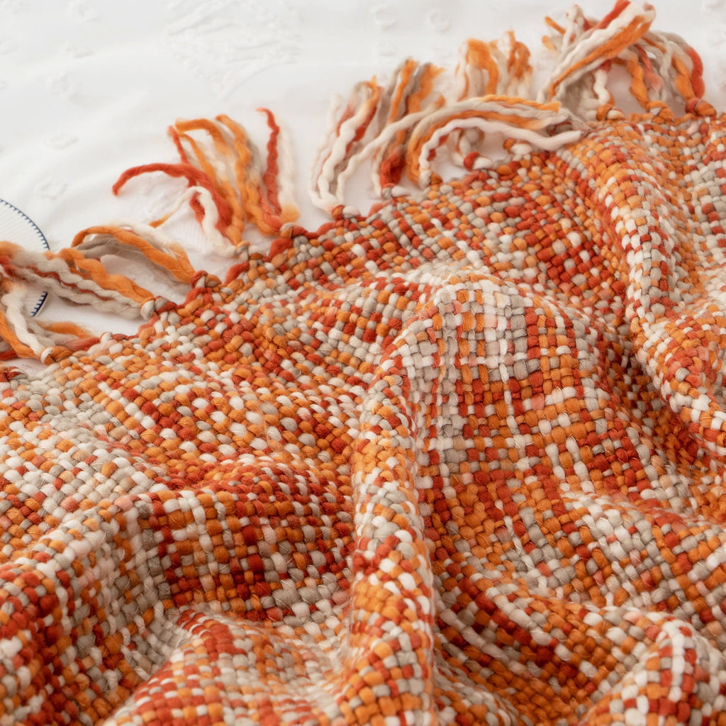Orange Throw Blanket for Couch,Decorative Fall Blanket,Halloween Throws for Home Decor,50"x60"