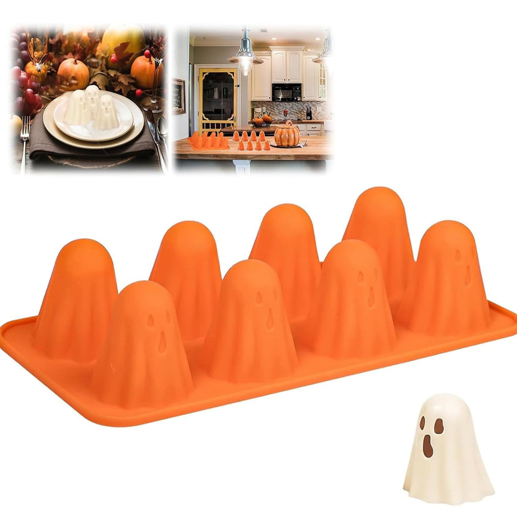 3D Ghost Silicone Mold Halloween Baking Molds for Chocolate Jello Candy Gummy Cake Pop Soap Food Ice, Cute Ghost Jello Shot Mold Halloween Chocolate Molds Silicone Shapes Halloween Bakeware